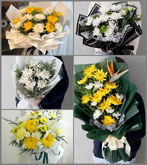 山东莱芜莱城区鹏泉街道段盘龙村白事花束代送
